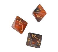 Annadue 3Pcs Rune Dice, 8 Sided Star Sky Mystic Vivid Colors Astrology Learning Prediction Polyhedral Dice Set for Adults (Black Gold)