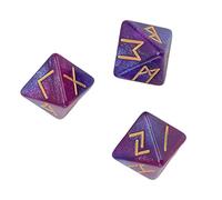 Annadue 3Pcs Rune Dice, 8 Sided Star Sky Mystic Vivid Colors Astrology Learning Prediction Polyhedral Dice Set for Adults (Purple Blue)