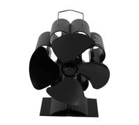 Annadue 4 Blade Wood Stove Fan with Magnetic Thermometer | Heat Powered Operation, Quiet Below 25dB, Overheat Safety Lift, Aluminum Alloy, Even Warmth Distribution