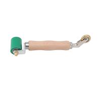 Annadue 40mm Silicone Seam Roller, Dual Use Brass Wheel Wood Handle Wallpaper Flat Seam Roller for PVC TPO Welding, Manual Pressure Tool (Qinggang Wood. Brass, Silicone 2)