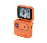 Annadue 4K Action Camera, High Definition Flip Style Outdoor Action Camera with a 143° Wide Angle Lens, Image Stabilization, 2.0 Inch Screen, 6 Hours,for Cycling Vlogs and Selfie (Orange)