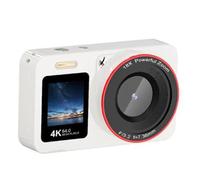 Annadue 4K Ultra HD CCD Digital Camera 64MP Dual Screen Camera with 18X Digital Zoom, Built in Flash & Anti-Shake, Perfect for Photography, Travel & Vlogging (for Beginners) (White)