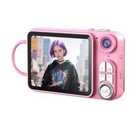 Annadue 4K Vlog Digital Camera, 48MP Autofocus Camera with 2.8 Inch Screen, 18X Digital Zoom, Anti Shake, Compact Design, for Travel Party Graduation Selfies (Pink)