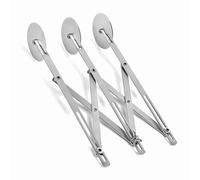 Annadue 5 Wheel Pizza Cutter, Stainless Steel Pizza Knife with Adjustable Dough Divider, Baking Tool for Pastry Pasta Cakes Cookies Kitchen Baking (3 Wheel)
