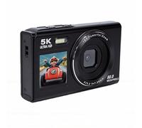 Annadue 5K Dual Screen Digital Camera, 80 Megapixel WiFi Dual Lens Digital Camera with 18x Zoom, Flash, Perfect for Students to Capture Selfies, Vlogs, Daily Life on Campus (Black)