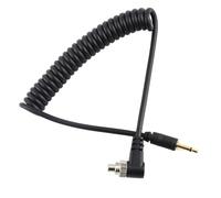 Annadue 5mm to Male Flash PC Sync Cable Cord with Screw Lock, Extended Coiled Wire for Camera Flash Trigger Sync