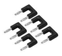 Annadue 5Pcs Banana Dual Plug 19mm Spacing Dual Tip Banana Plug Plated Brass 4mm 2 Way Plugs Connector for Electronic Instruments Industrial Equipment (Black)