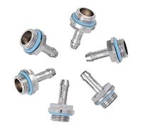 Annadue 6 PCS PC Water Cooling Fitting, Two Touch G1/4 Thread Barb Connector for Tube withSilicone, Reduce Resistance, Plating (7.2mm)