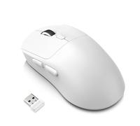 Annadue 6400DPI Gaming Mouse, 2.4G Bluetooth 5.4 Wired Three Mode Mouse with 6 Programmable Buttons, 500mAh Battery, Ergonomic Design, for Desktop Laptop Gaming (T30 White)