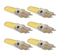 Annadue 6pcs G9 COB Dimmable LED Light Bulb Long-Life G9 Light Bulb Replacement for Wall Lamps Table Lamps 360 Degrees Brightness 500LM for Commercial Use Silicone 5.8x1.5cm 6 X LED Bulbs (White