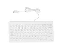 Annadue 78 Key USB Wired Keyboard with an Ergonomic Design, Slim, Energy Efficient, Water Proof, Durable, with High Stability (White)