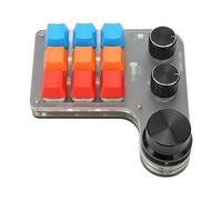 Annadue 9 Keys Custom Keypad, 9 Keys 3 Knobs Programming Macro Keypad for Gaming, Portable RGB Backlit Customized Keypad Replacement for Office Home