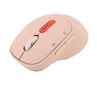 Annadue AI Voice Mouse for GPT 6 in 1 Voice Typing Translation Quiet Ergonomic Wireless Gaming Mouse Rechargeable USB/2.4G/Bluetooth Computer Mouse for Desktop PC (Light Pink)