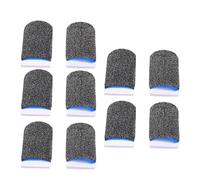 Annadue Anti Sweat Finger Sleeves Breathable Gaming Thumb Sleeves 10PCS Nylon Touchscreen with Sweat Proof No Fingerprint for Mobile Phone Game Typing Work (Black Blue)