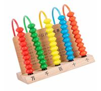 Annadue Arithmetic Computing Frame, Kids Learning Abacus Math Educational Toys, 5 Line Abacus for Children Counting Calculation (Solid Wood)