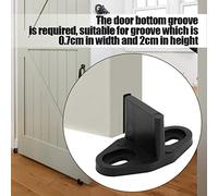 Annadue Barn Door Floor Guide, Black Coated Plastic Bottom Guide