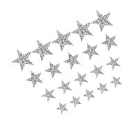Annadue Beautiful 20pcs Rhinestone Star Patches, Easy to Operate Iron On Sew On Patches for Clothes, Extend Life of Garments, Scarves Curtains, Silver Resin Material 4" 5" 6" 8"