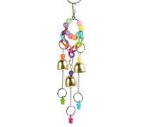 Annadue Bird Bells Toy for Parrots, Hanging Bird Swing Bells, Safe Bite Resistant Chewing Toy with Sweet Sound, Relieve Anxiety Accessories for Parakeets Cockatiels Conures
