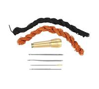 Annadue Black Brown Waxed Thread for Shoe Repair, Sewing Awl Kit with Hook Needles, DIY Leather Craft Threads for Boots, Belts, Handbags, Canvas