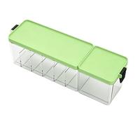 Annadue Cable Organizer Box, Multifunctional Cord Storage Organizer, Fully Enclosed Portable Phone Charger Box for Travel Desk (Green)