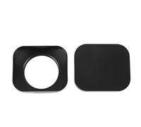 Annadue Camera Lens Hood Shade Protector Square Design Blocks Stray Light Reduces CNC Aluminum Alloy for DSLR Camera with Thread Rotate Interface (Black 49mm)