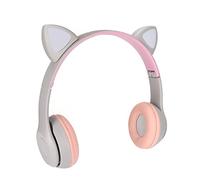 Annadue Cat Ear Bluetooth Headphones, Wireless Headset with Color LED Light, Retractable Foldable Design, 40mm Surround Sound