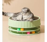 Annadue Cat Scratching Board Toy High Density Scratch Resistant Interactive Round Scratcher Cat Toy with Catnip for (Green)