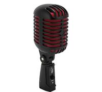 Annadue Classic Retro Dynamic Vocal Microphone, Old Vintage Style Metal Unidirectional Cardioid Mic with Self Tensioning Rotating Rack for Stage Performances, Recording Studios (Black)