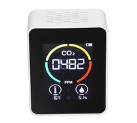 Annadue CO2 Detector, Air Quality Monitor, Semiconductor CO2 Detector with Temperature Humidity Sensor, Carbon Dioxide for Pollution Ventilation, Indoor Air Quality Tester for (White)