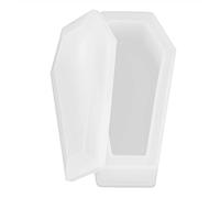 Annadue Coffin Silicone Mold, Dark Mirror Storage Box Mold for Handmade, Coffin Shaped Silicone for Resin Jewelry Storage, Zombie Gothic for Crafts