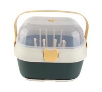 Annadue Compact Nursing Bottle Storage Box, Thickened Plastic Baby Bottle Storage, Draining Drying Rack for Home, Space-Saving Organizer for Cutlery and Tableware (New Green)