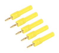 Annadue Convert Banana Plug 2mm to 4mm Socket Adapter 5Pcs PA Brass Strong Connectivity Good Conductivity for Inverters, Ships, Auto, Computers, Game Consoles, Radio Tape Recorders, (Yellow)