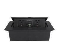 Annadue Desktop Pop Up Outlet, Table Recessed Power Strip with 2xAC Sockets 16A 4000W 1xUSB A 1xType C, Pop Up Socket for Conference Room Office Desk