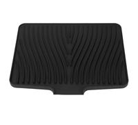 Annadue Dish Drying Mat, Silicone Heat Resistant Dish Drying Pad, Anti Slip Slope Mat with Drain Lip, Rack for Counter Dishes Fruits Vegetables (Black)