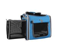 Annadue Dog Bike Basket, Expandable Soft Shell Pet Carrier Backpack, Water Proof 4 Doors 4 Mesh Wins Bike Pet Carrier for Outdoor Travel (Blue)