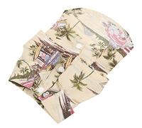 Annadue Dog Hawaiian Shirts, Cute Pet Summer Cool T Shirt with Coconut Tree Print, Dog Clothes for Small Medium Dogs Cats Beige (M)