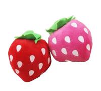 Annadue Dog Plush Squeaky, Cute Strawberry Fruit Shape Pet Plush Chew for Teeth Grinding, Relieve Boredom Pink for Small Dogs Puppies
