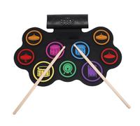 Annadue Electronic Drum Set, Bluetooth Portable Roll Up Silicone Drum Pad Kit with Sticks Pedal, for Practice Teaching and On the Go Musicians
