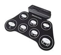 Annadue Electronic Drum Set, Roll Up Drum Pad with 5 Tones Rechargeable | Silicone foldable pad, 8 demo songs, 3 rhythms, headphone jack, 6 hour playtime, beechwood drumsticks