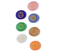 Annadue Engraved Chakra Stone Set, 7Pcs Reiki Healing Meditation Palm Stones, Crystal Chakra Stones for Spiritual Balance, Polished for Balancing Yoga Gift