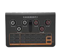 Annadue External Q8 Turning Sound Card, Portable Dual Channel Mixer with 16 Special Effects, 12 Electronic Sound, 6 Microphone Effects, for Cell Phone Computer PC Webcast Live
