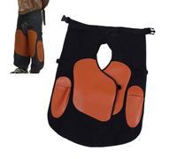 Annadue Farrier Apron, Leather Farrier Chaps with Dedicated Pockets, Hammer Loops on Both Sides, for Storage, 55x26 Inch, Black