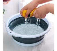 Annadue Foldable Washbasin, Portable Plastic Thickened Basin for Travel Dormitory Washing Clothes, Multipurpose Sink for Camping (S 550ml 8000mah)