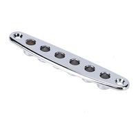 Annadue Guitar String Through Plate, 6 Hole Mounting Ferrules, Zinc Alloy Electric Bass Guitar Parts with Screws for Accessories (Silver)