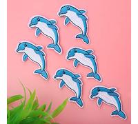 Annadue Handmade Dolphins Pattern Sewing Embroidery Cloth Patches, 20Pcs Decorative Applique for Clothes Accessories, Iron On Patches for DIY Craft Clothing