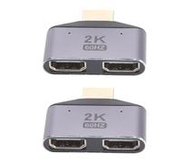 Annadue HDMI Splitter 2K@60Hz, Display Mirror Same Screen Only (Not Extend Screen), HDMI Splitter 1 in 2 Out, 1x2 for Dual Monitors, Bidirectional 2x1 Switcher