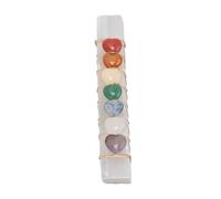 Annadue Heart Shaped Chakra Stone, 7 Pcs Reiki Healing Stones (Chakra
