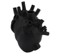 Annadue Heart Shaped Vase Decorative Resin Planter Pot for Home Office Bedroom Wedding Exquisite Modern Flower Vase (Black)