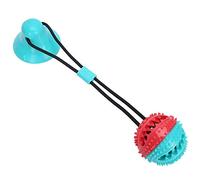 Annadue Interactive Dog Chew Suction Cup Ball, Pet Molar Teeth Cleaning Toy, Food Dispensing Ball for Boredom Relief, Suction Cup Chewing for Puppy Health (Red Blue)