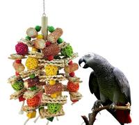 Annadue Large Chewing Toys, Wooden Bird Chew Toys with Wood Material, Safe Non-, Multiple Shapes, Durable Construction, for African Grey Macaws Cockatoos Large Birds (A)